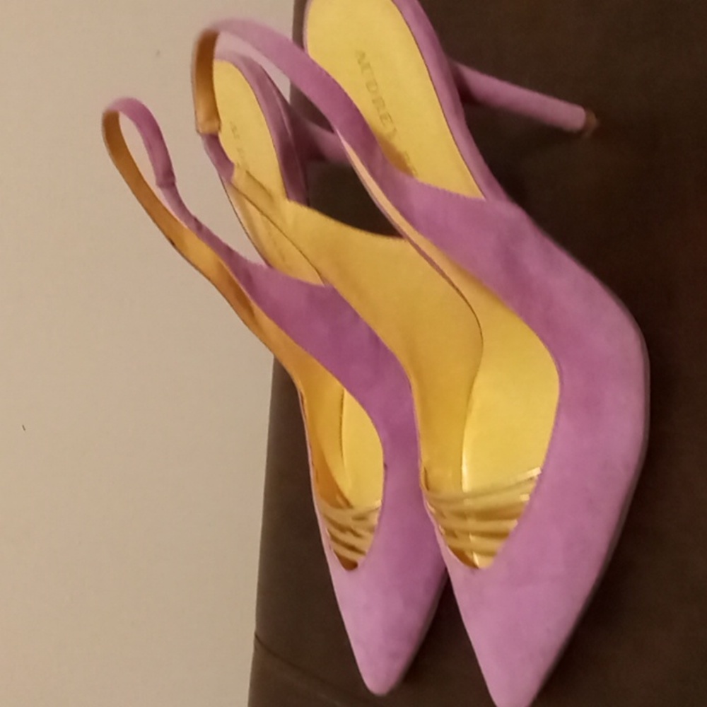 Lavender colored high heel shoe